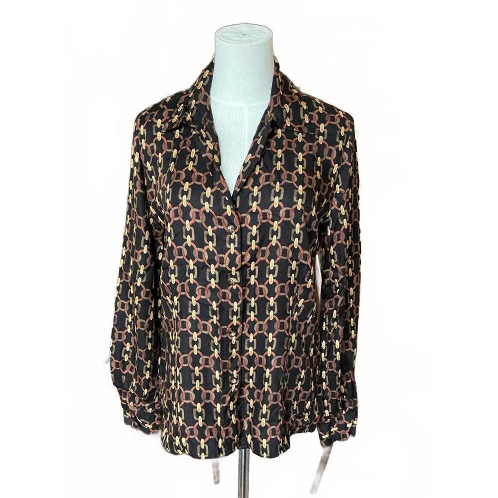 Evan-Picone Women's Chain Print Blouse - Size 6